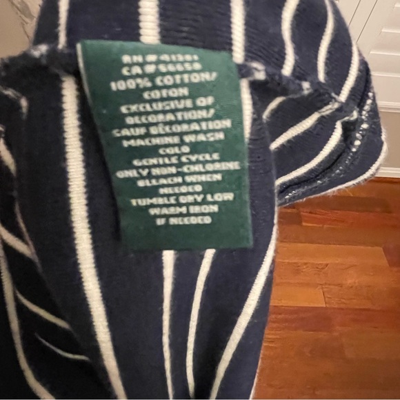 Ralph Lauren Striped Navy and White Midi Dress - Picture 5 of 8